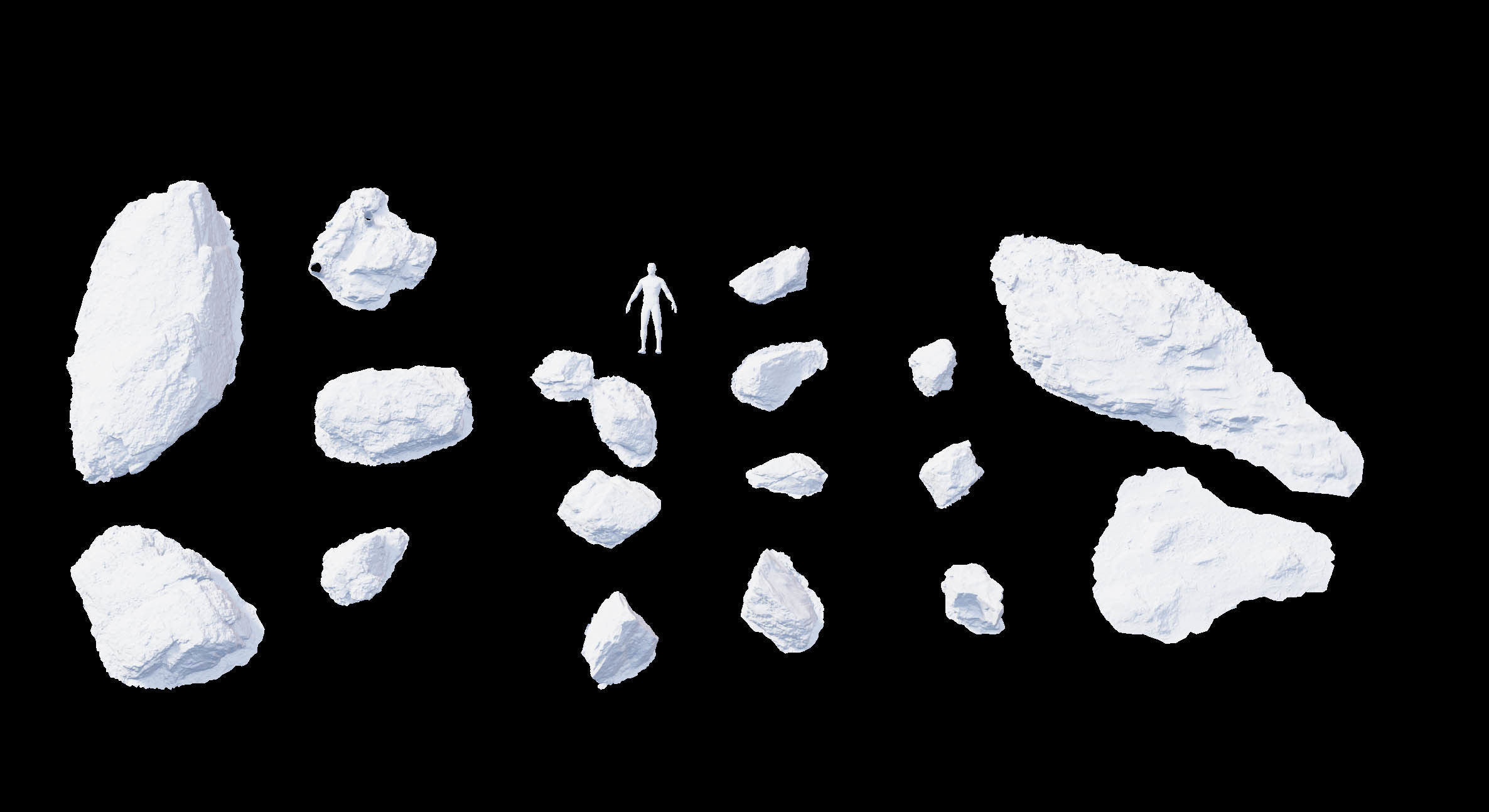 17x Rock Stone Scan Lowpoly Processed Mossy Forest Collection Low-poly 3D model_26