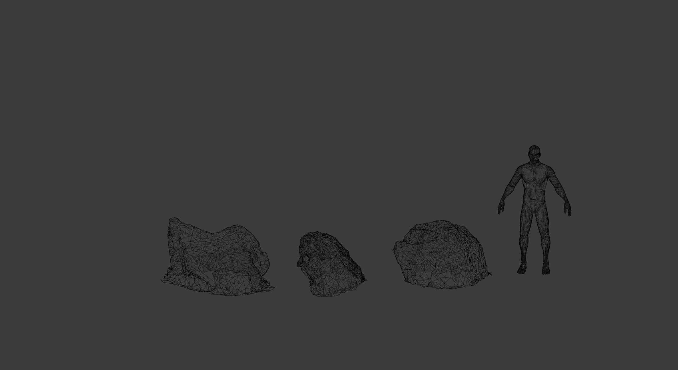 17x Rock Stone Scan Lowpoly Processed Mossy Forest Collection Low-poly 3D model_17