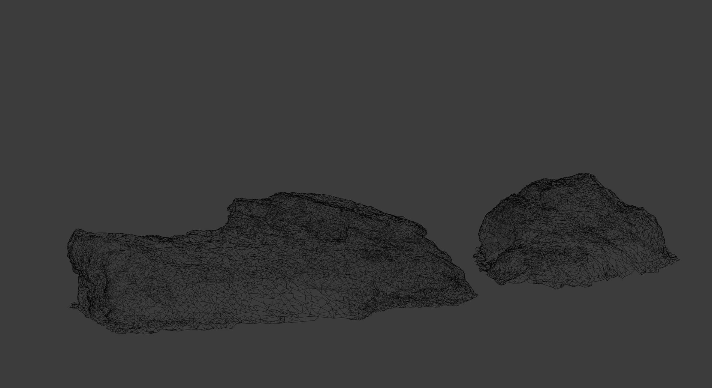 17x Rock Stone Scan Lowpoly Processed Mossy Forest Collection Low-poly 3D model_28