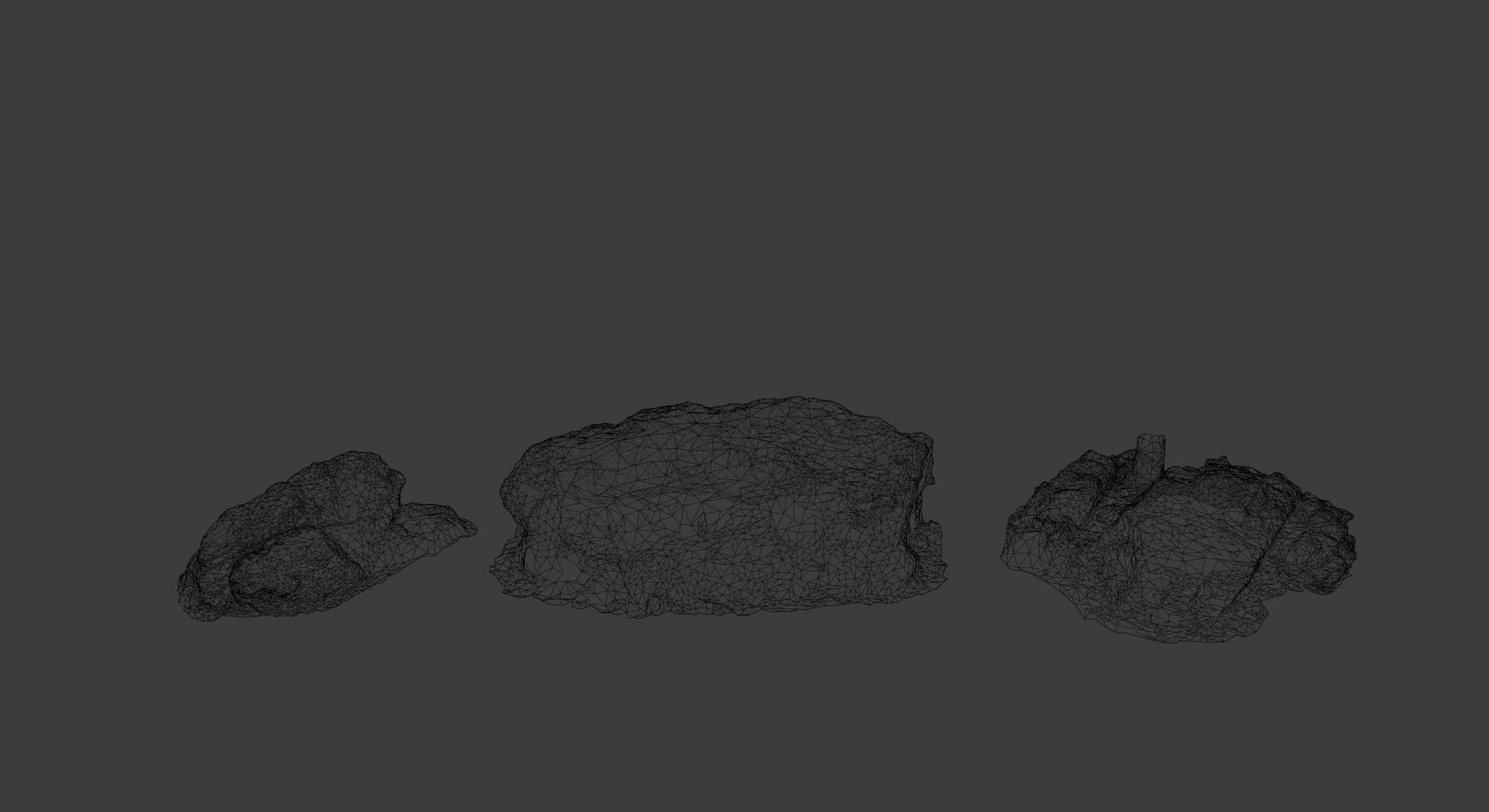 17x Rock Stone Scan Lowpoly Processed Mossy Forest Collection Low-poly 3D model_11