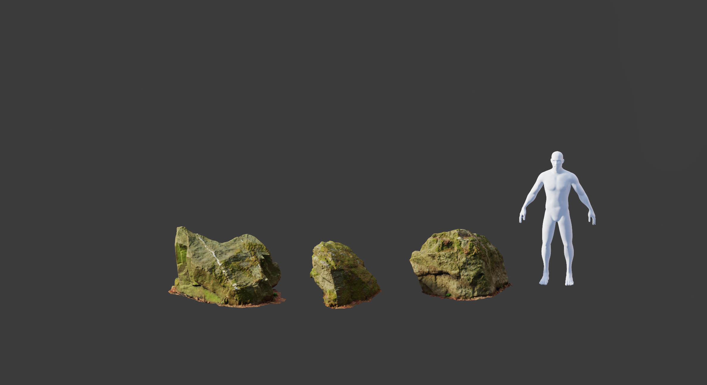 17x Rock Stone Scan Lowpoly Processed Mossy Forest Collection Low-poly 3D model_8