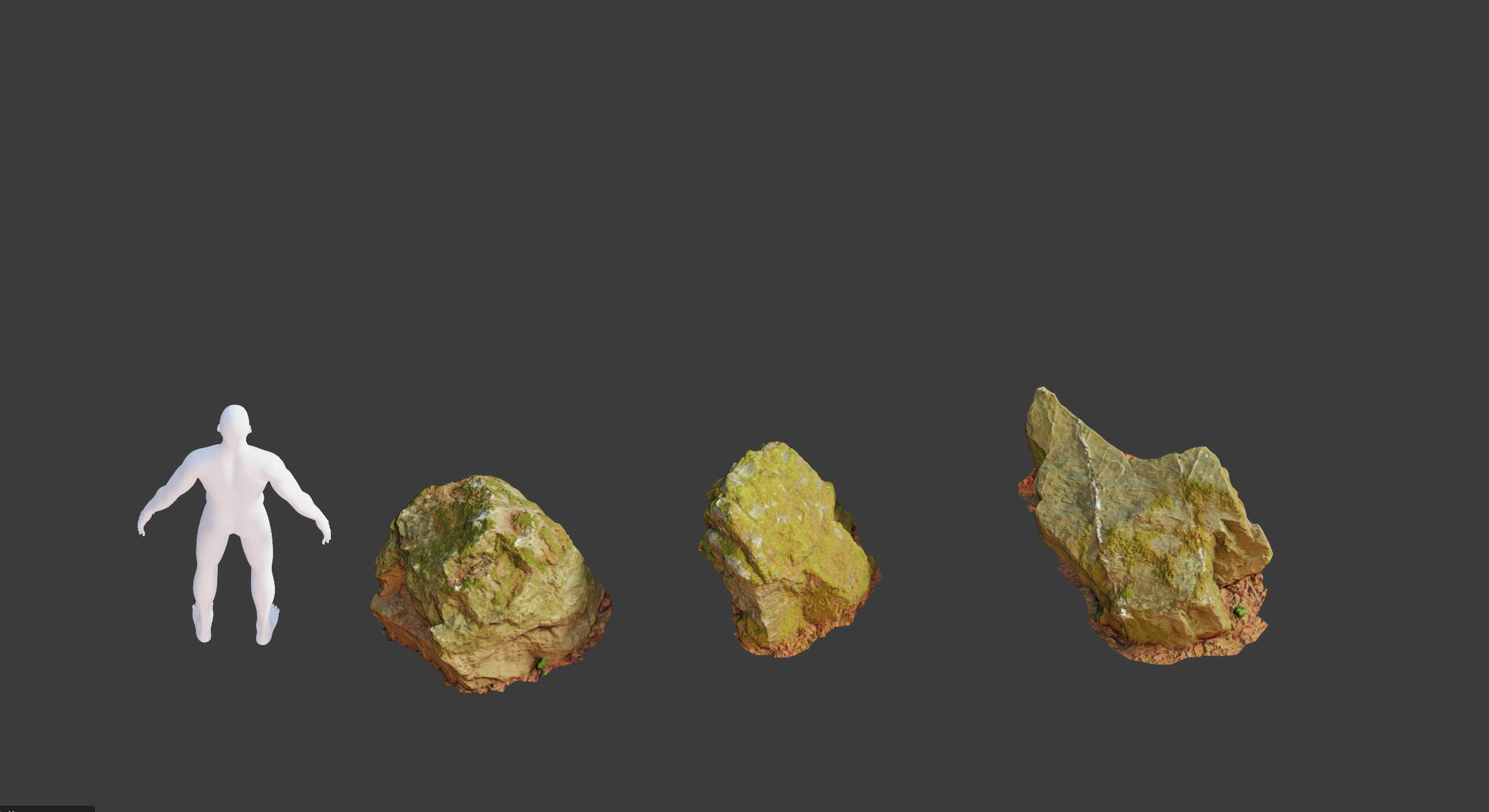 17x Rock Stone Scan Lowpoly Processed Mossy Forest Collection Low-poly 3D model_19