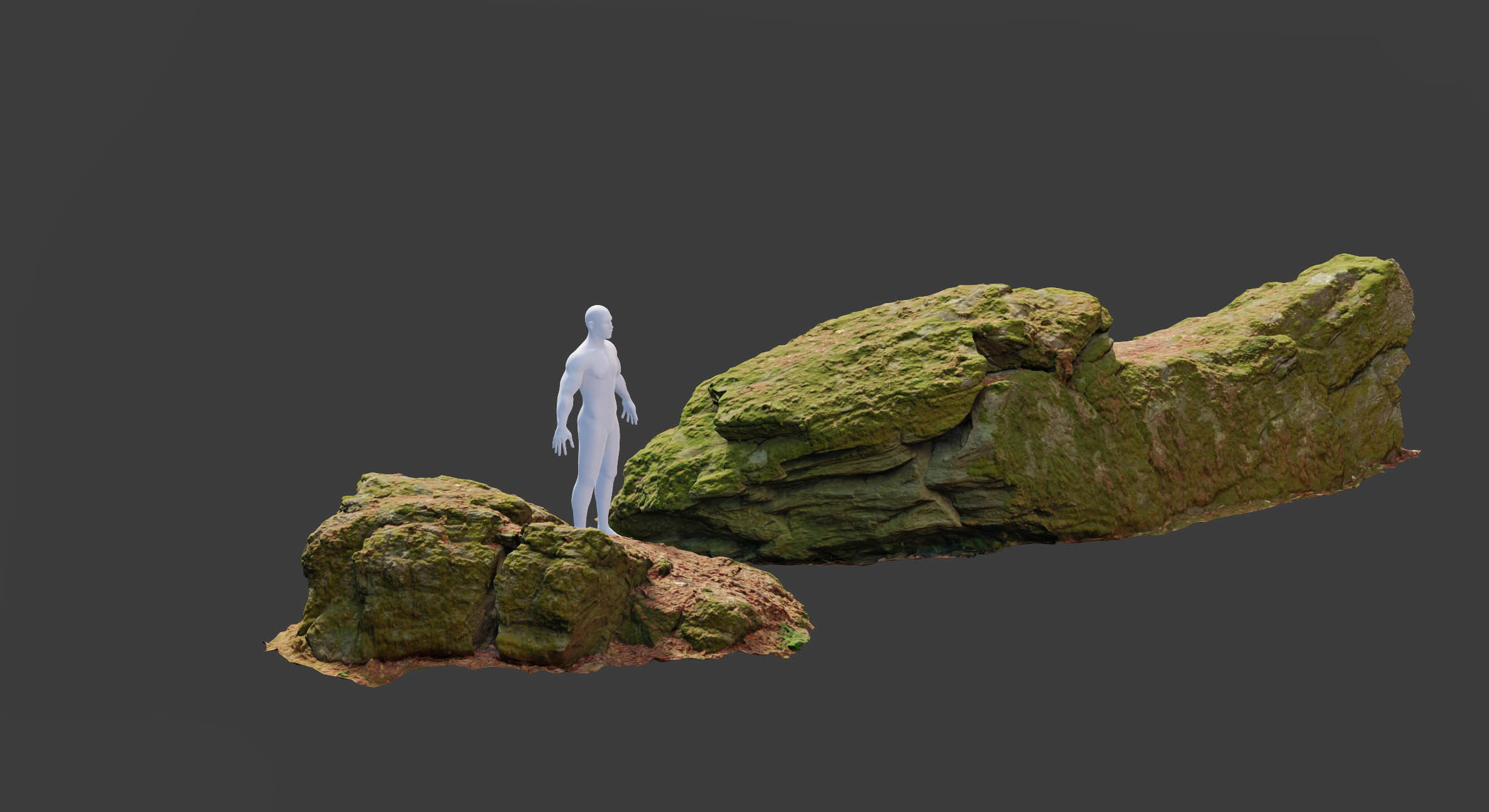 17x Rock Stone Scan Lowpoly Processed Mossy Forest Collection Low-poly 3D model_4