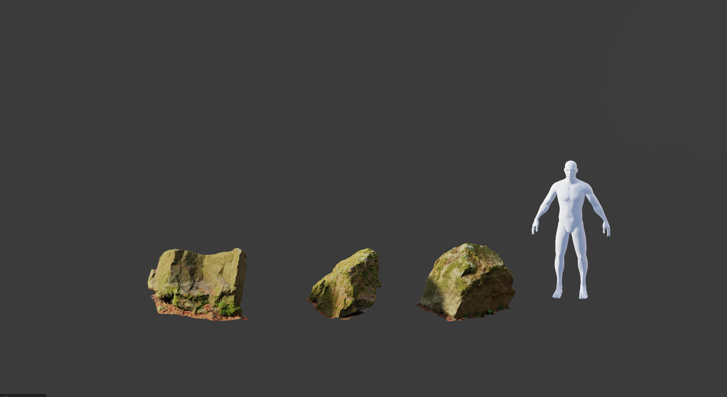 17x Rock Stone Scan Lowpoly Processed Mossy Forest Collection Low-poly 3D model_18
