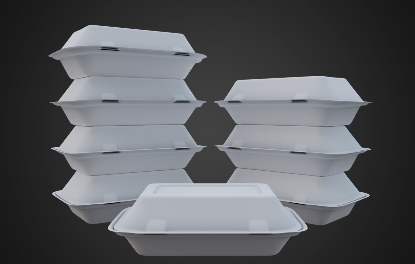 Box Cardboard paper - Large Disposable Container 3D model_10