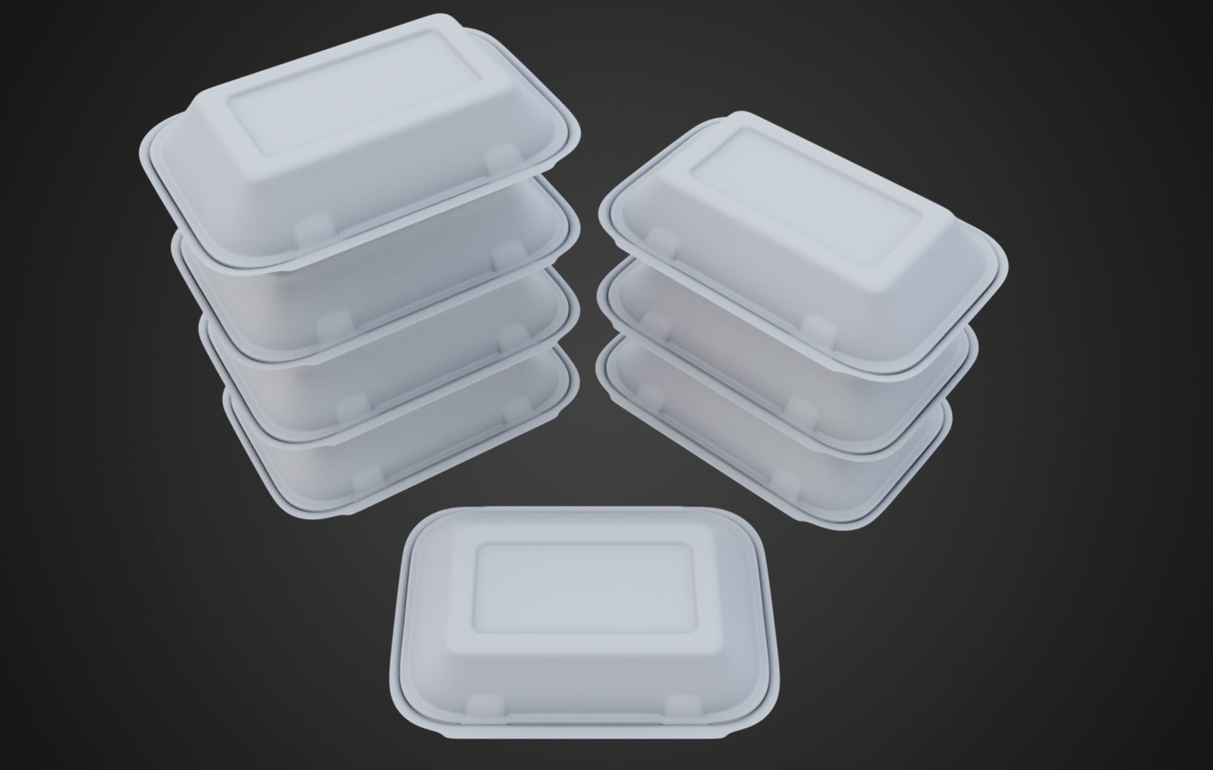 Box Cardboard paper - Large Disposable Container 3D model_7