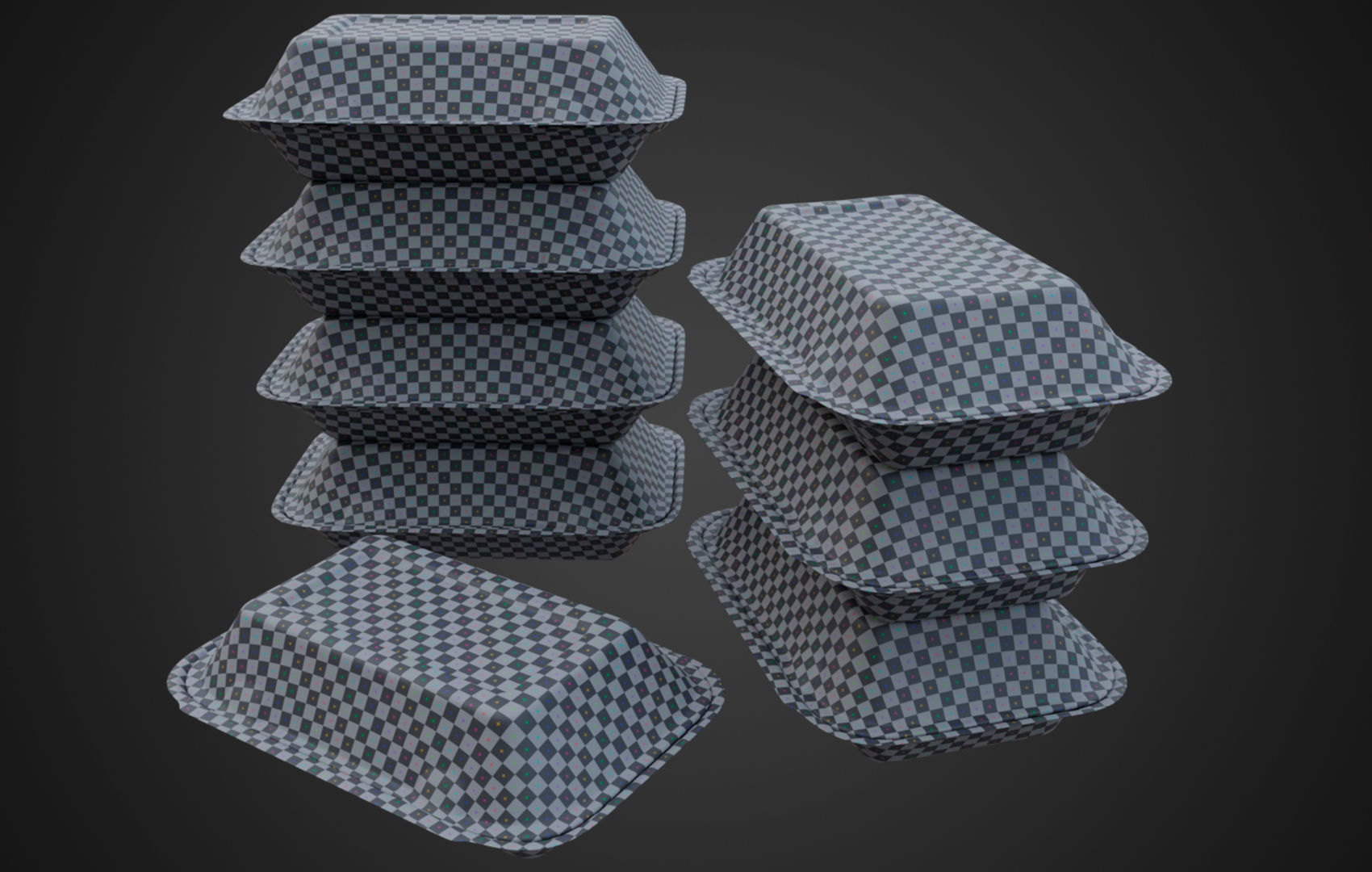 Box Cardboard paper - Large Disposable Container 3D model_23