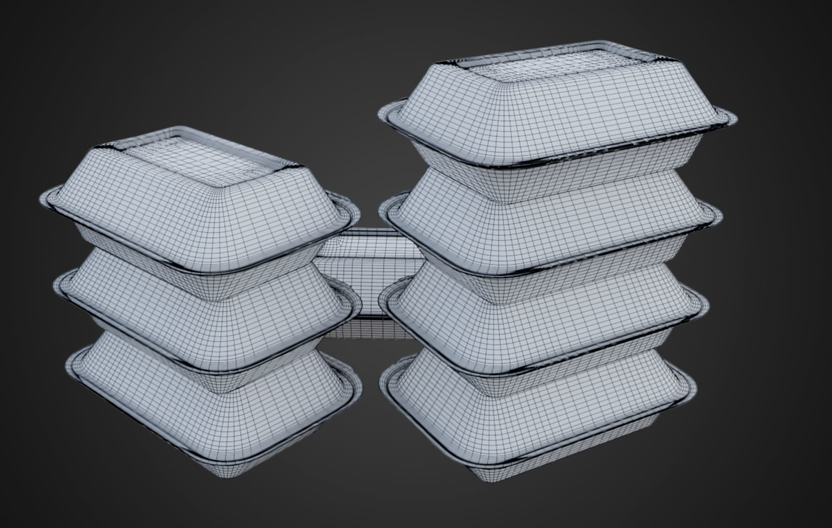 Box Cardboard paper - Large Disposable Container 3D model_31