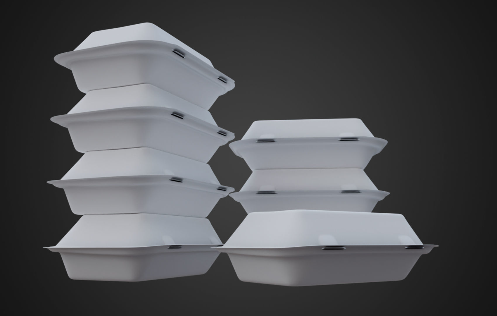 Box Cardboard paper - Large Disposable Container 3D model_18