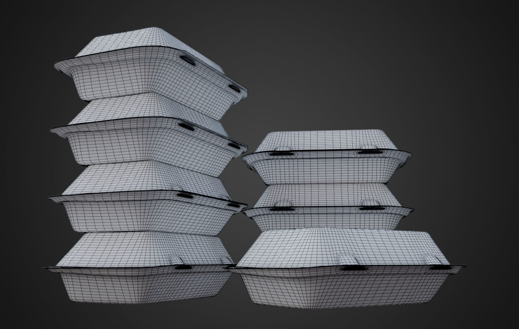 Box Cardboard paper - Large Disposable Container 3D model_8