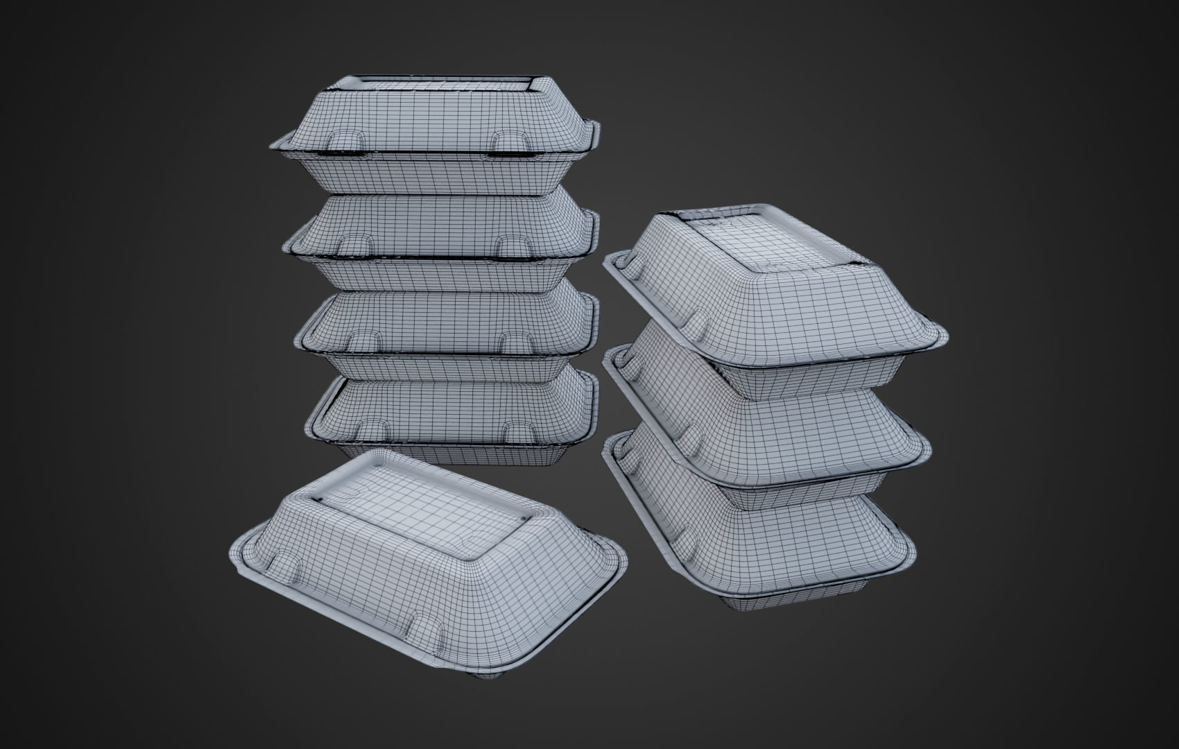 Box Cardboard paper - Large Disposable Container 3D model_25