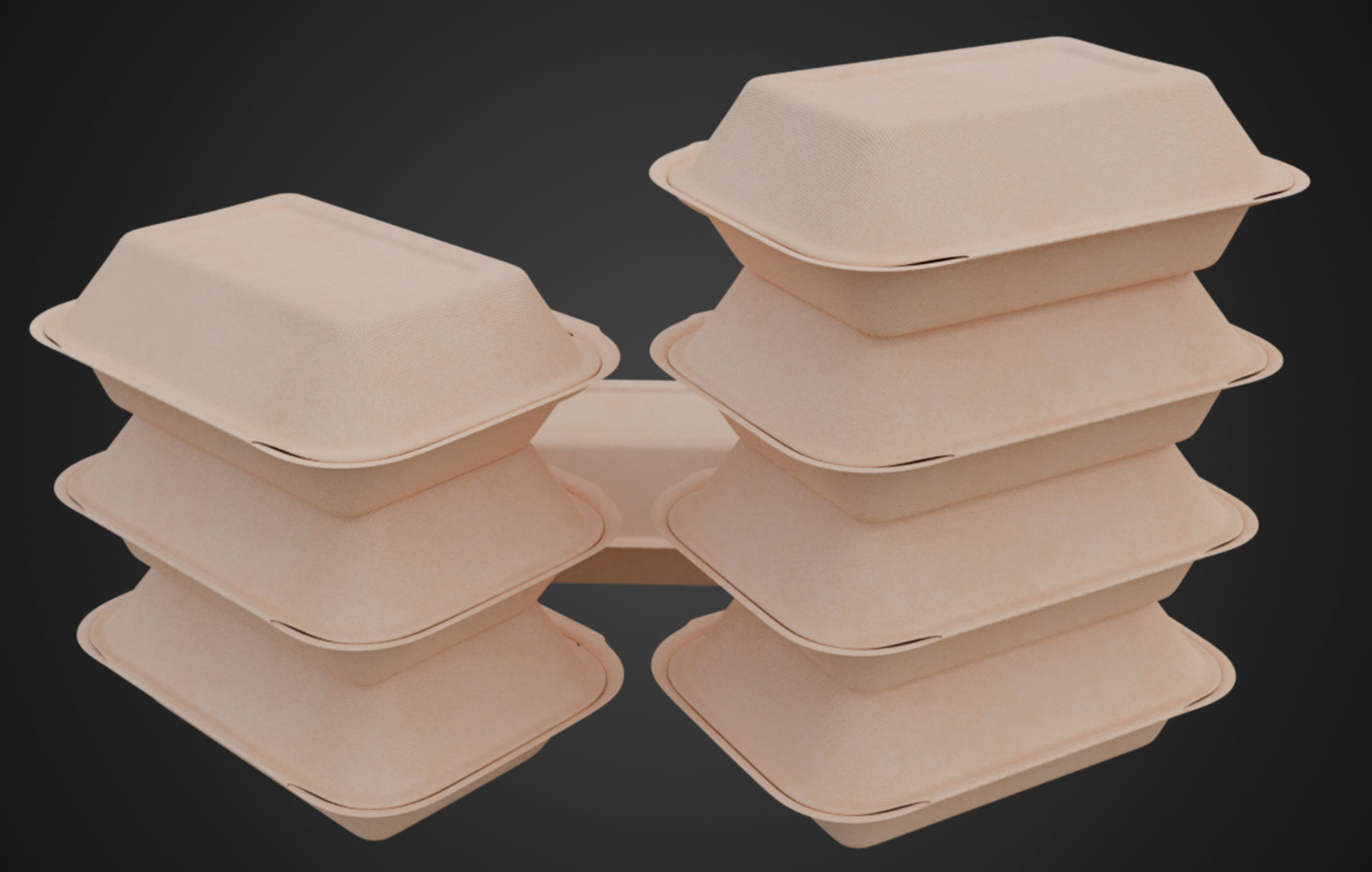 Box Cardboard paper - Large Disposable Container 3D model_17