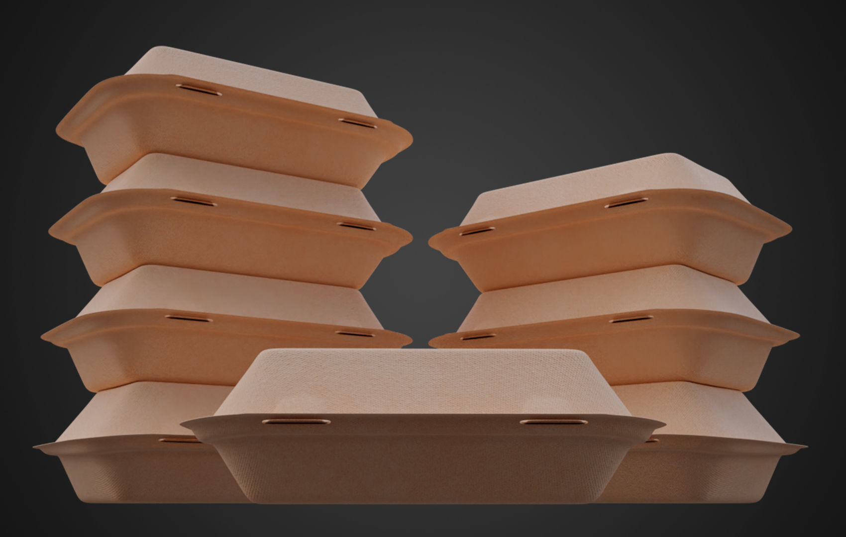 Box Cardboard paper - Large Disposable Container 3D model_1