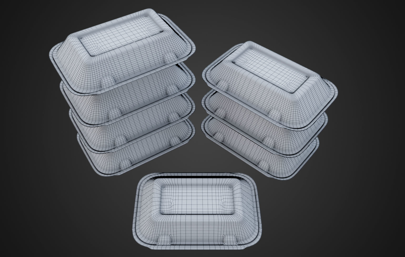 Box Cardboard paper - Large Disposable Container 3D model_28