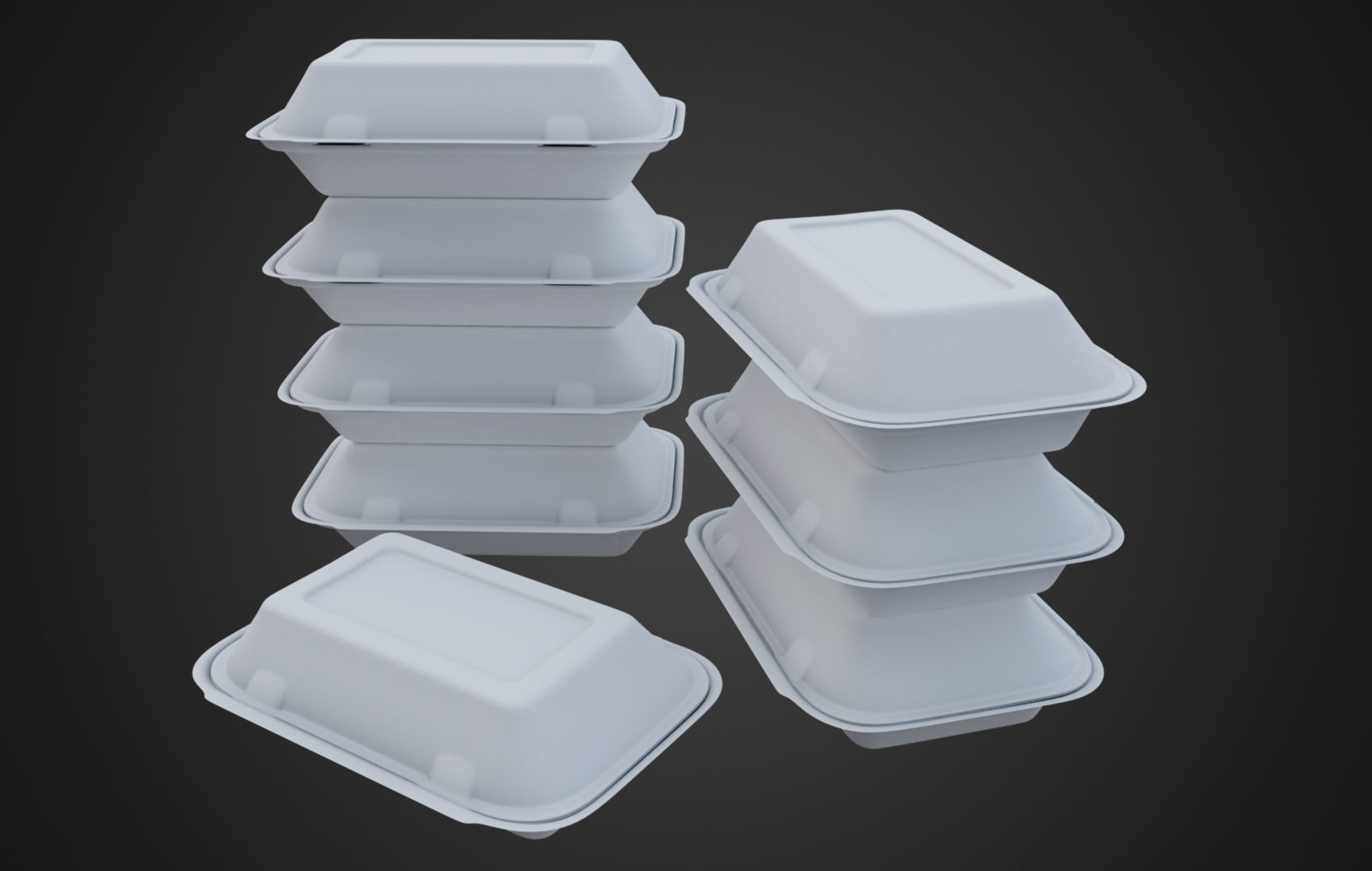 Box Cardboard paper - Large Disposable Container 3D model_21