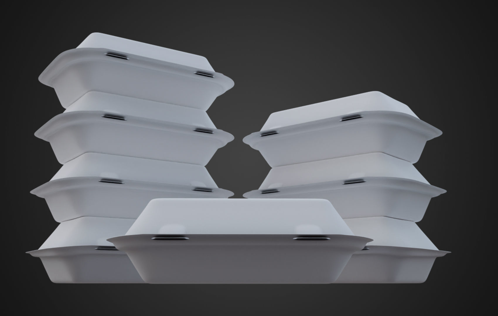 Box Cardboard paper - Large Disposable Container 3D model_24