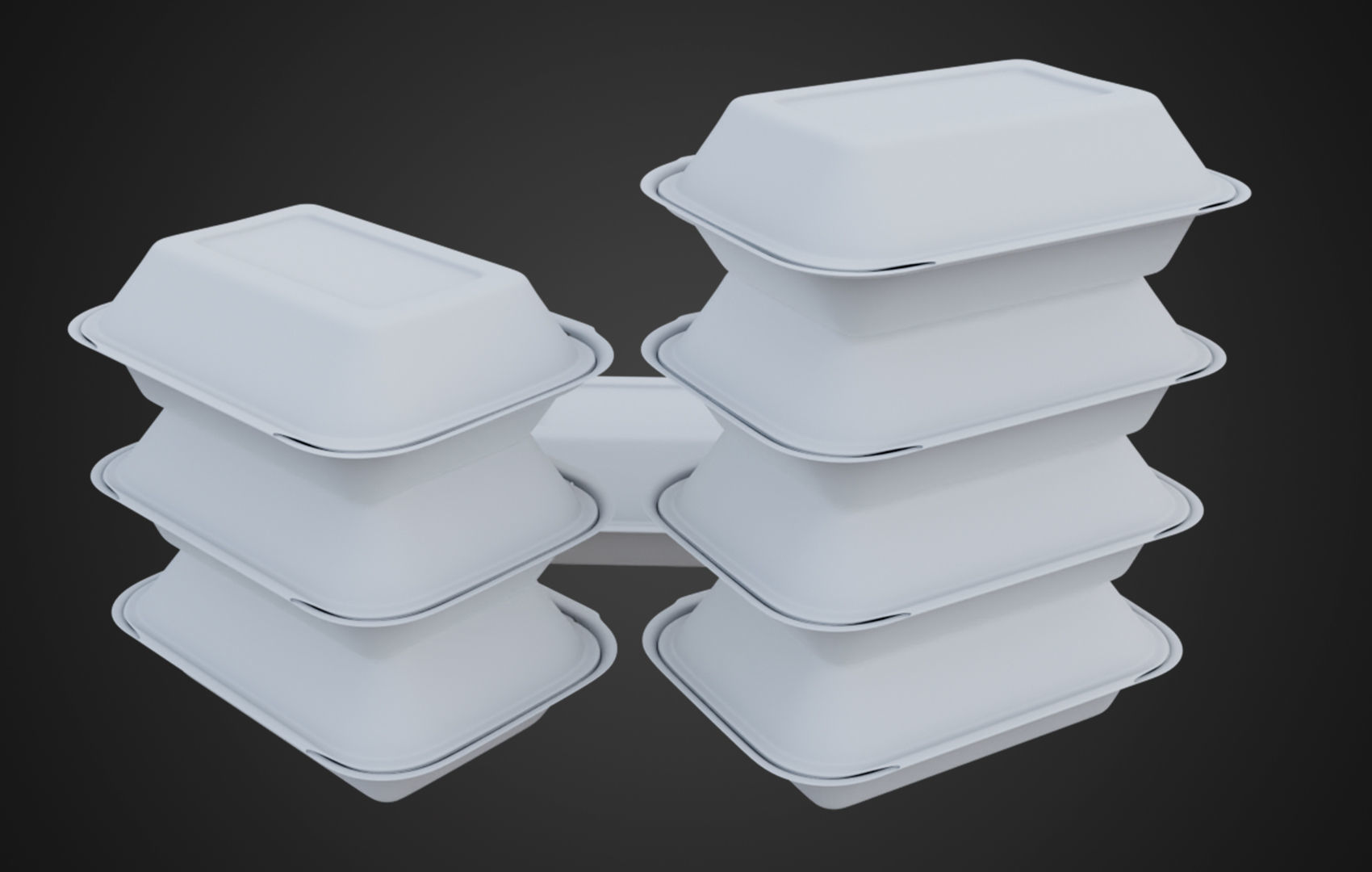 Box Cardboard paper - Large Disposable Container 3D model_14