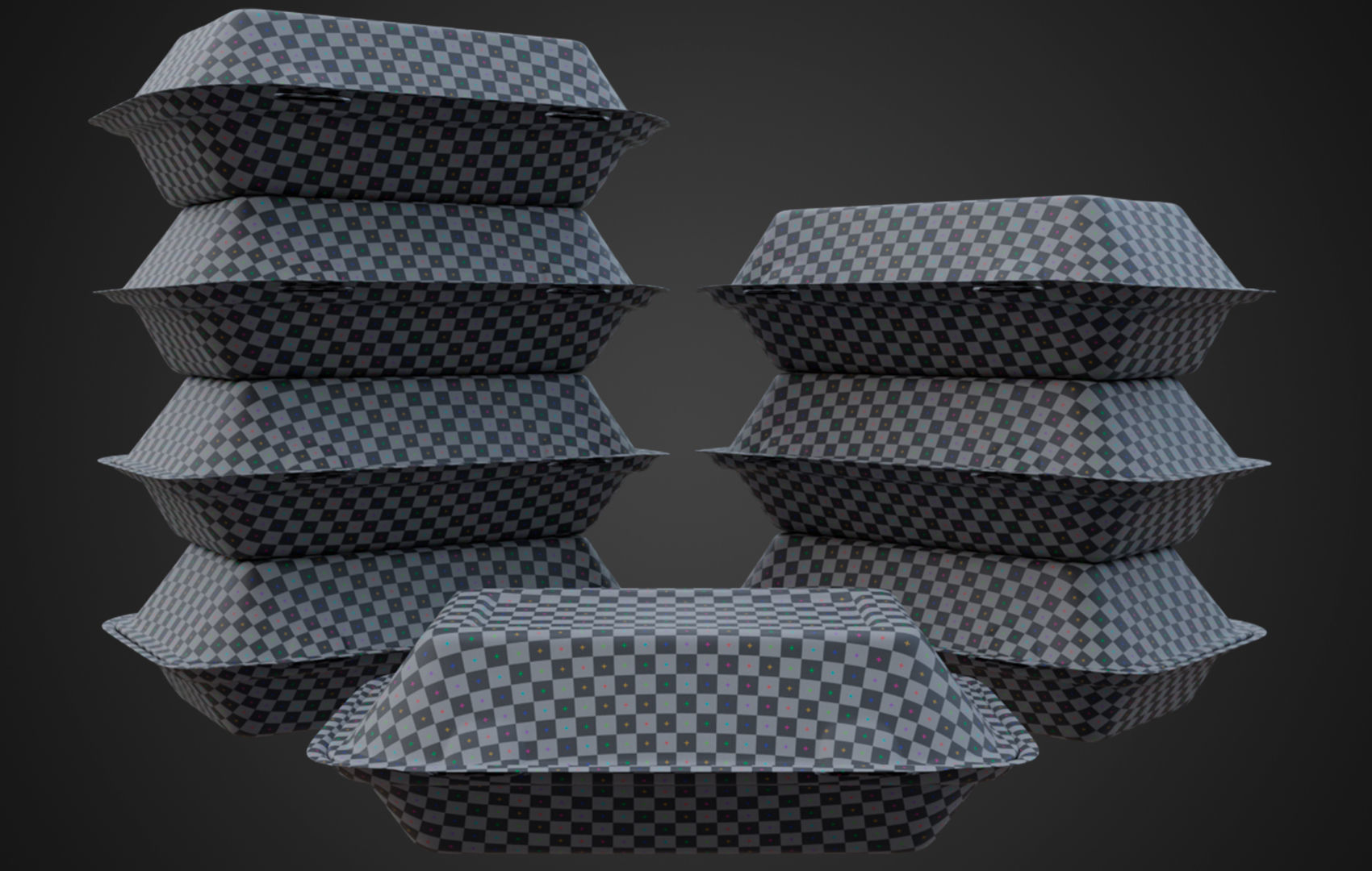 Box Cardboard paper - Large Disposable Container 3D model_29