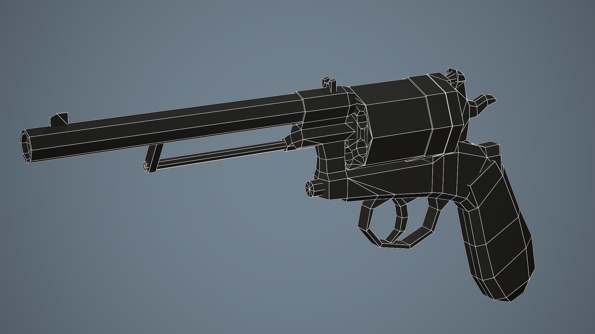 Stylized Gasser M1870 Revolver Low Poly Mobile Ready Low-poly 3D model_10