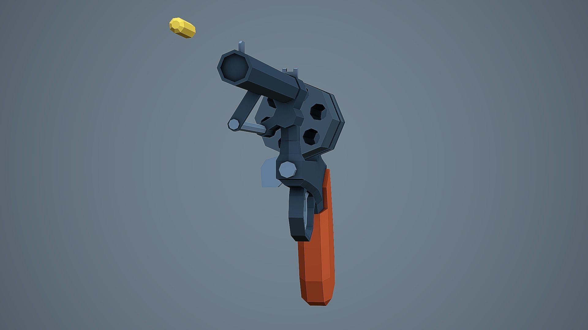 Stylized Gasser M1870 Revolver Low Poly Mobile Ready Low-poly 3D model_6