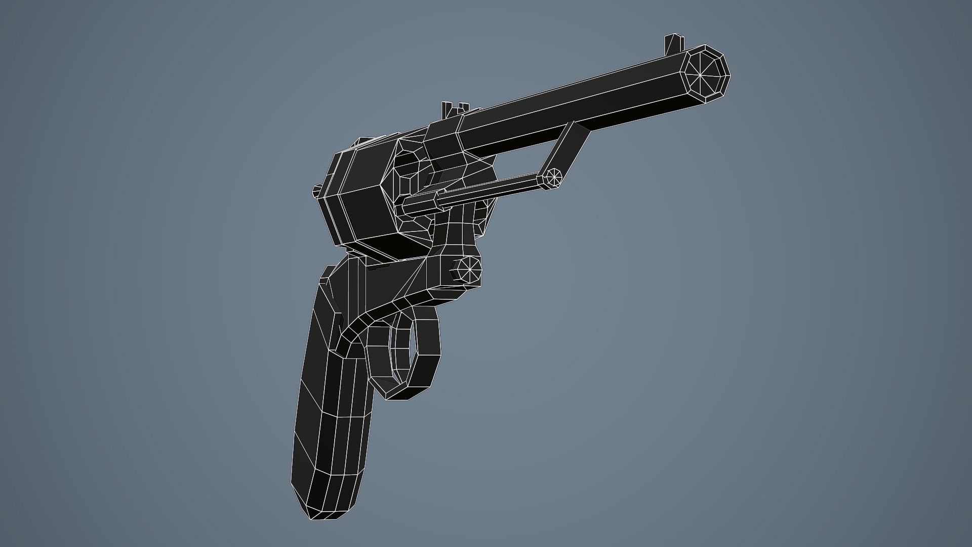 Stylized Gasser M1870 Revolver Low Poly Mobile Ready Low-poly 3D model_11