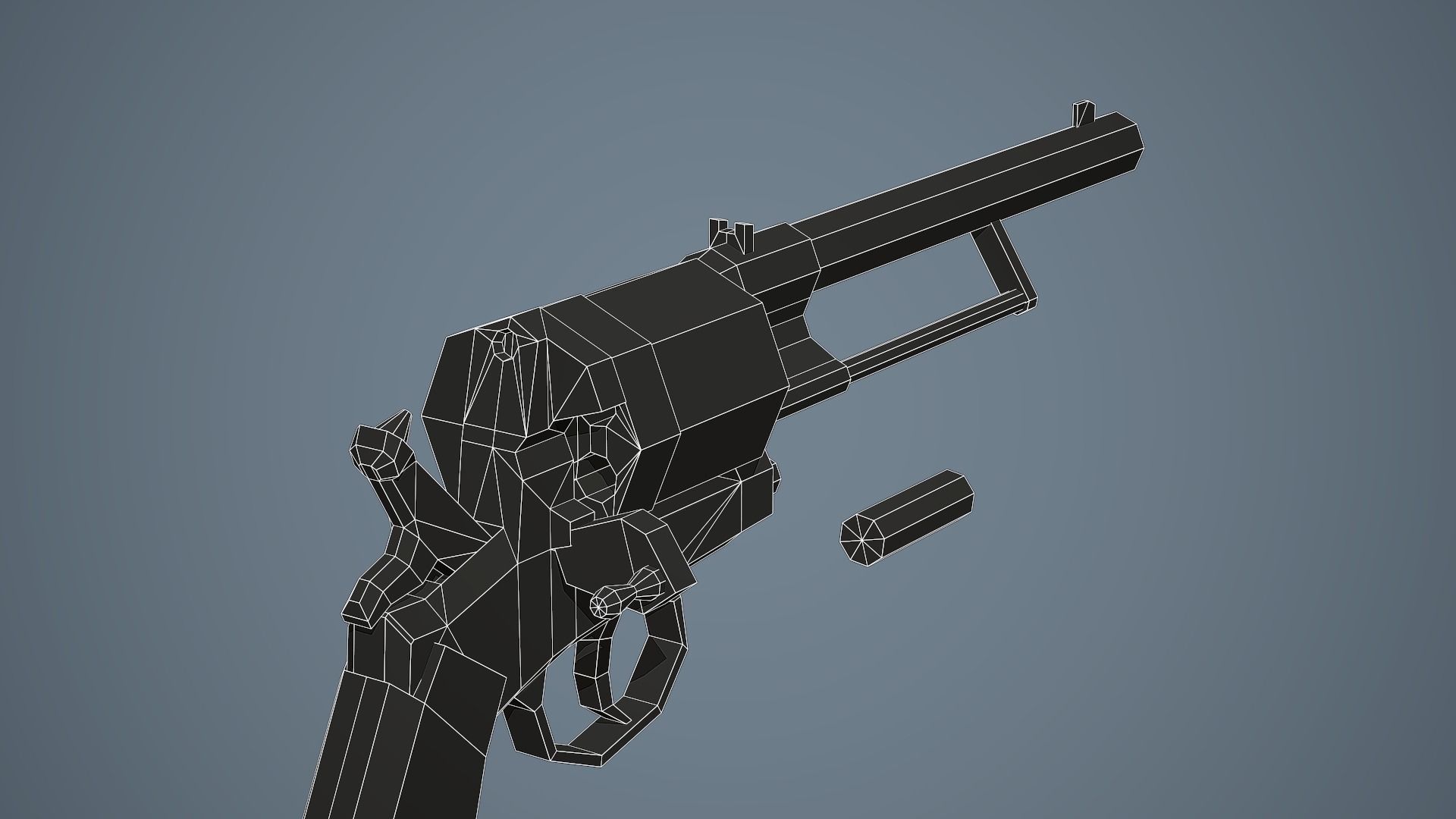 Stylized Gasser M1870 Revolver Low Poly Mobile Ready Low-poly 3D model_12