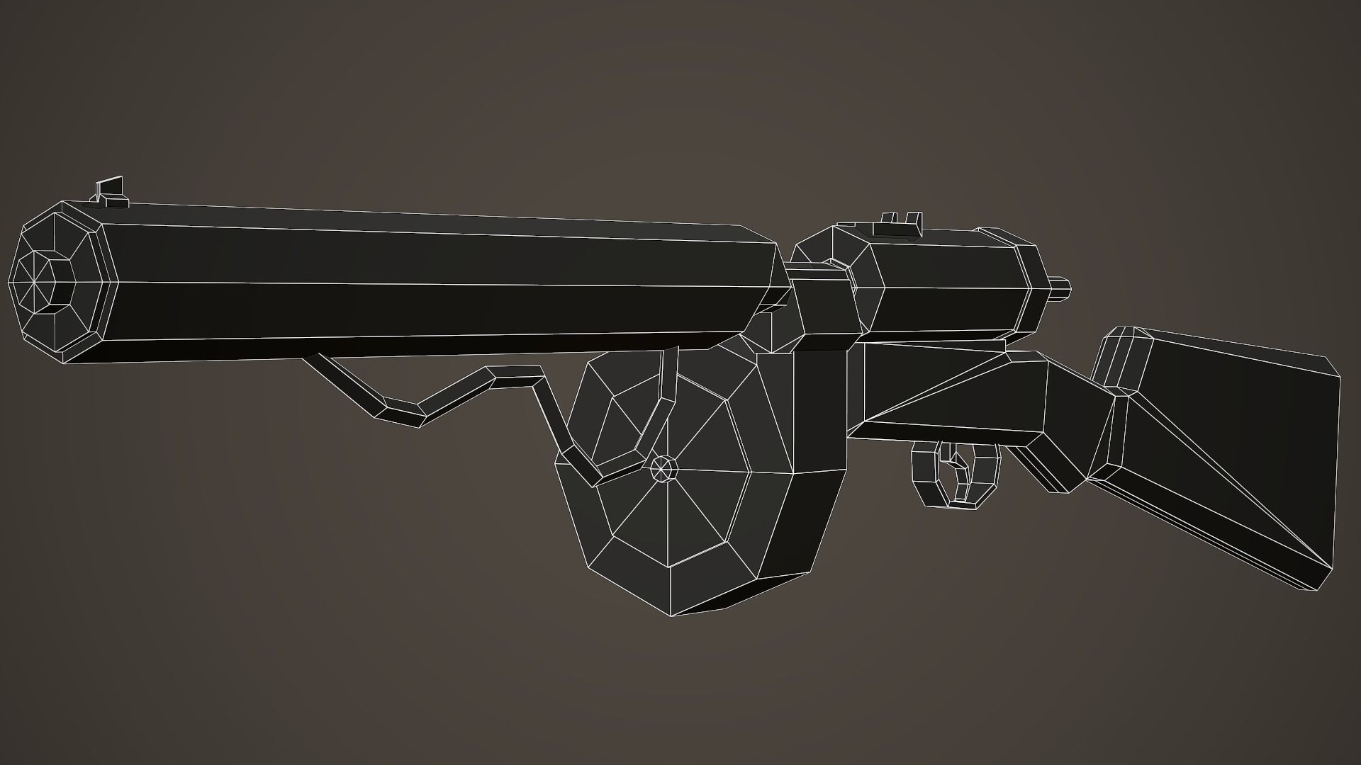 Stylized Hellriegel Machine Gun Low Poly Mobile Ready Low-poly 3D model_8