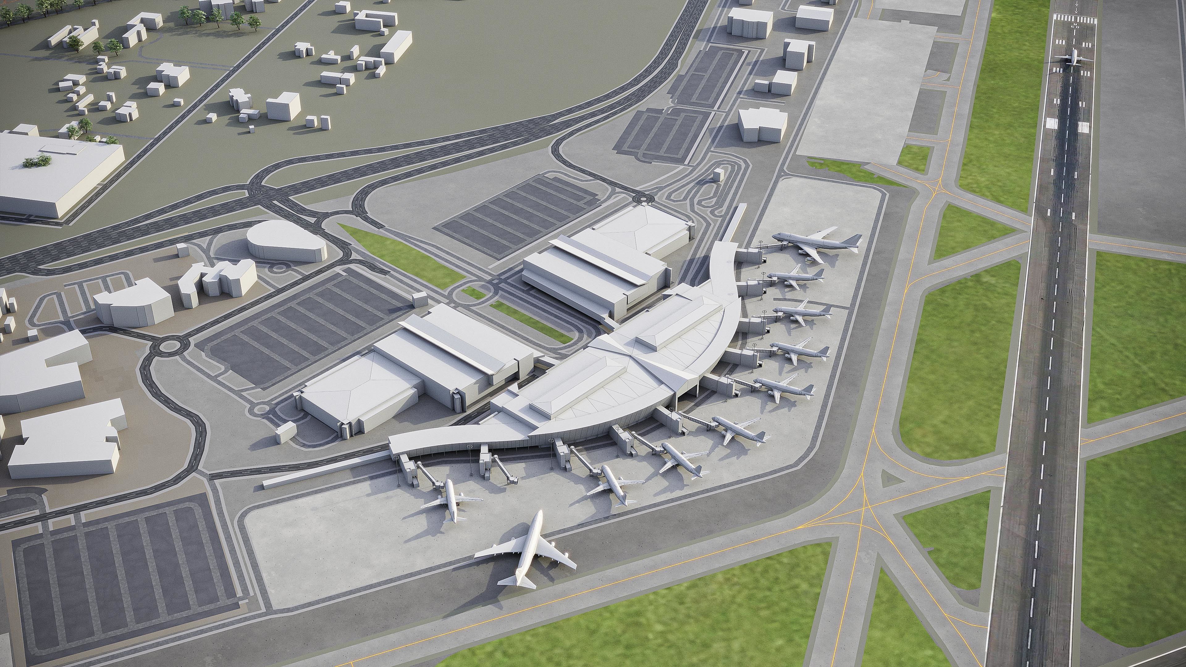 Canberra Airport Low-poly 3D model_1