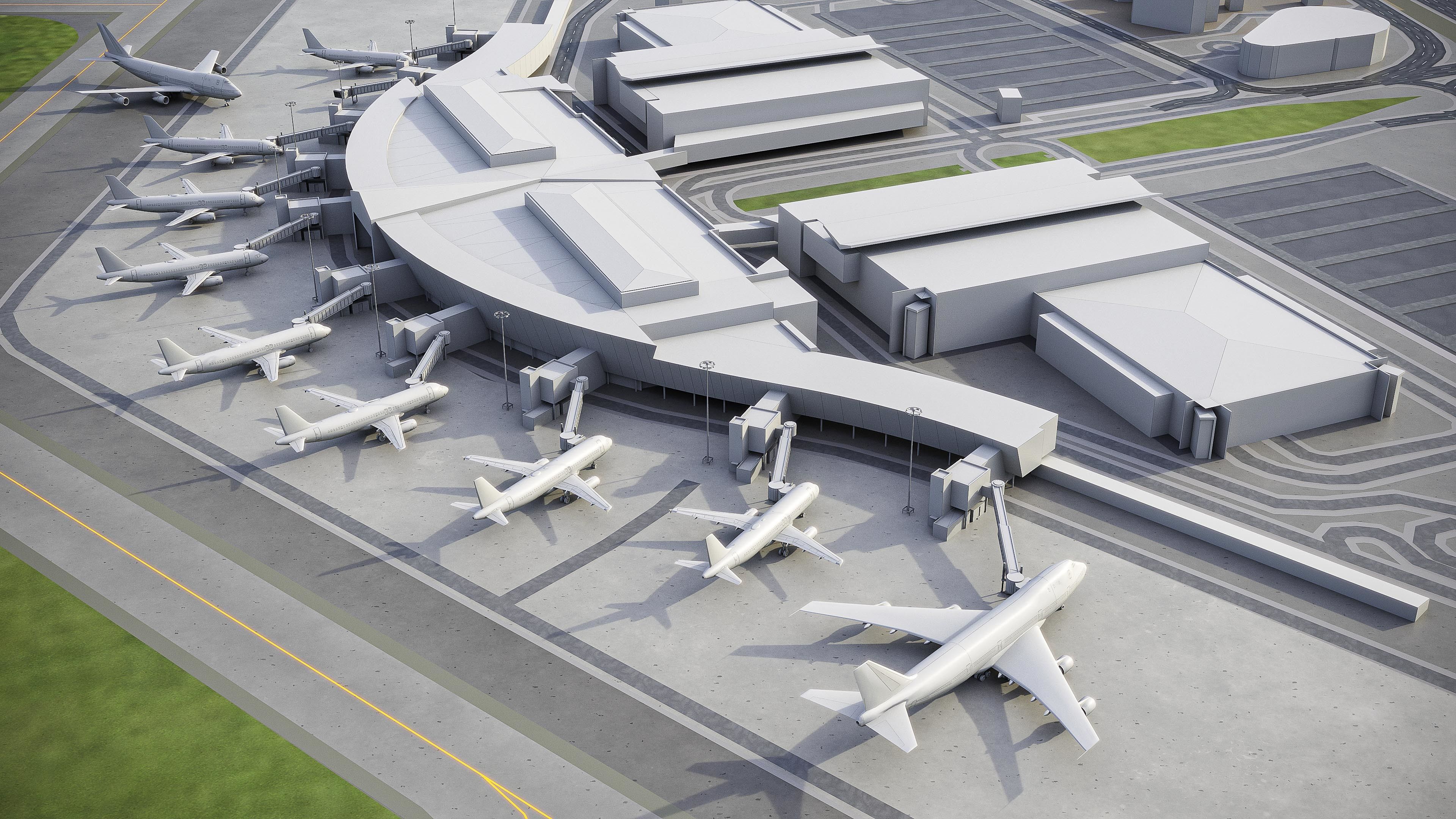 Canberra Airport Low-poly 3D model_3