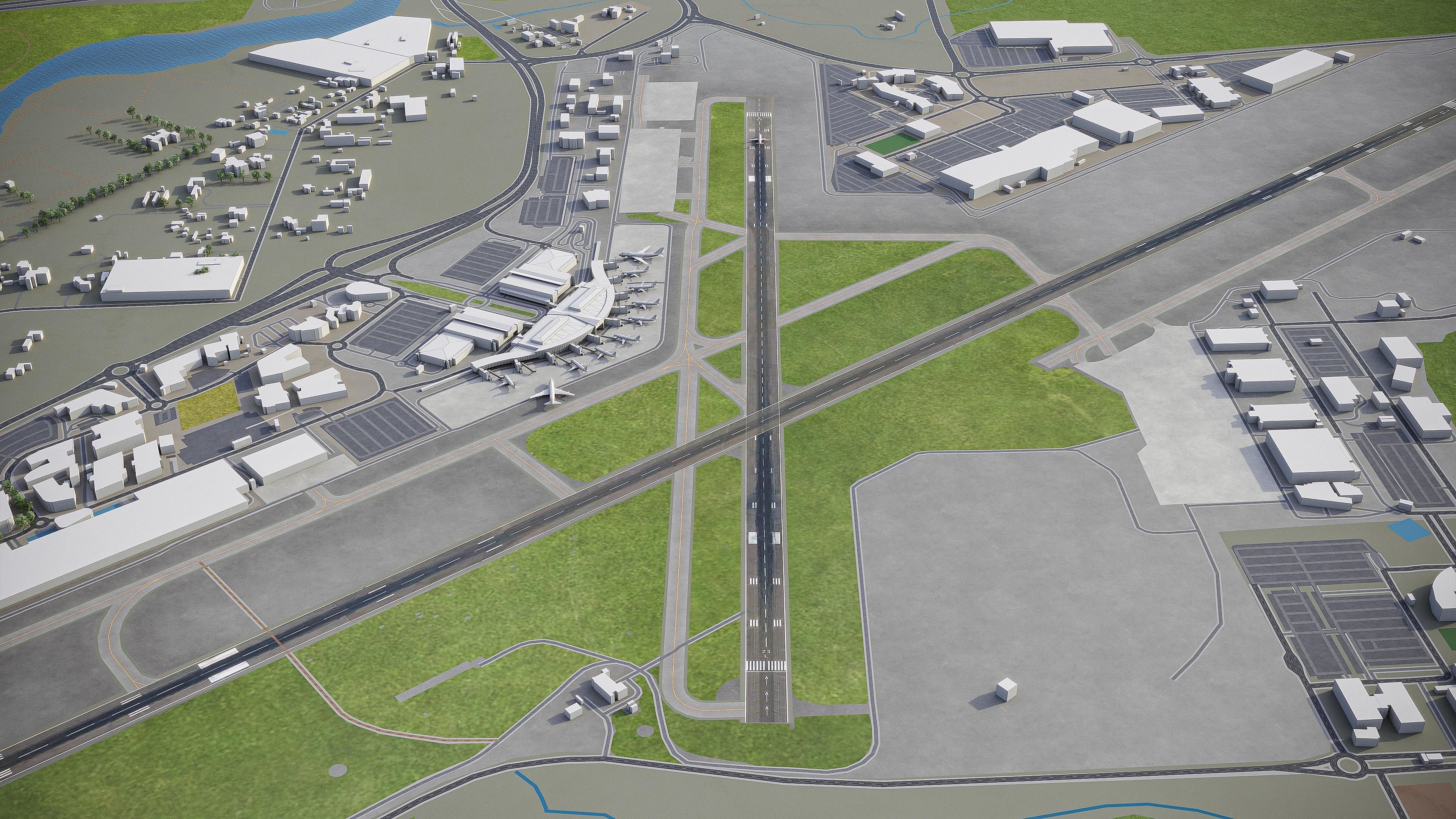 Canberra Airport Low-poly 3D model_8