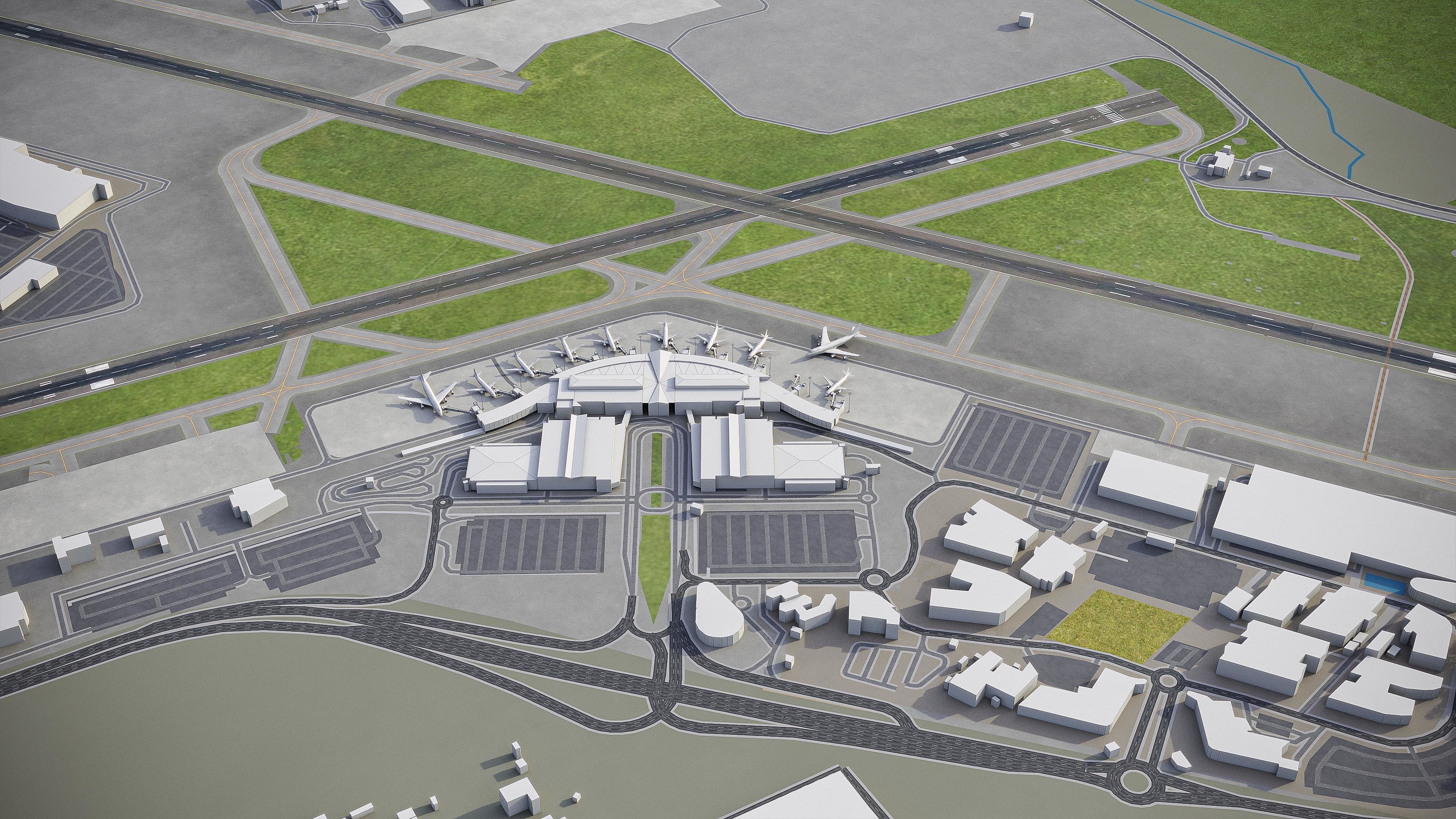 Canberra Airport Low-poly 3D model_6