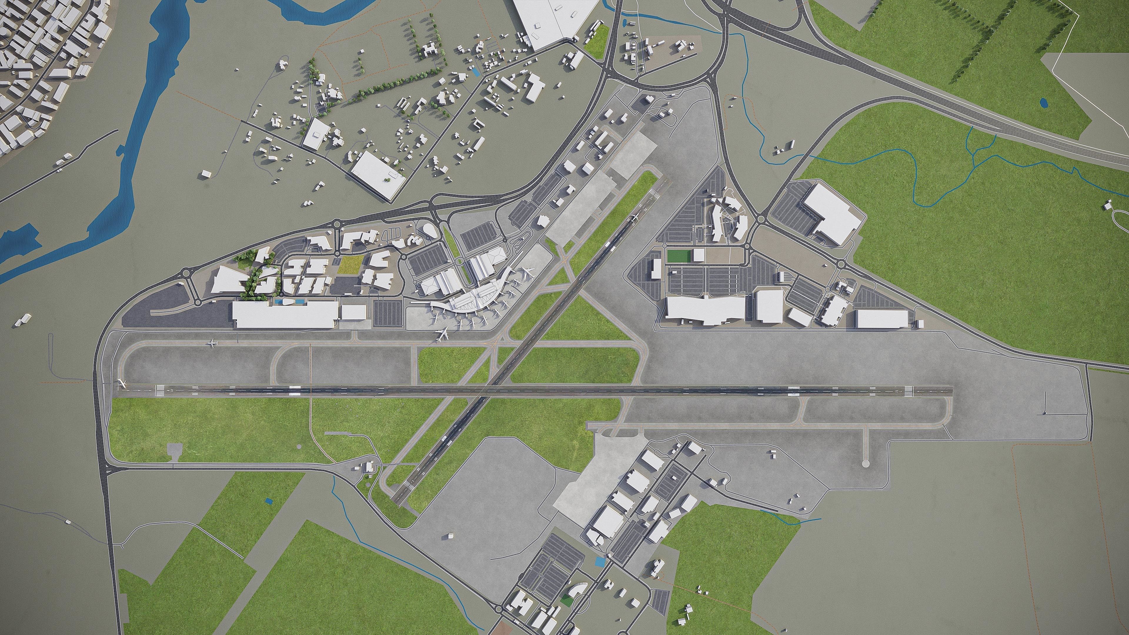 Canberra Airport Low-poly 3D model_10