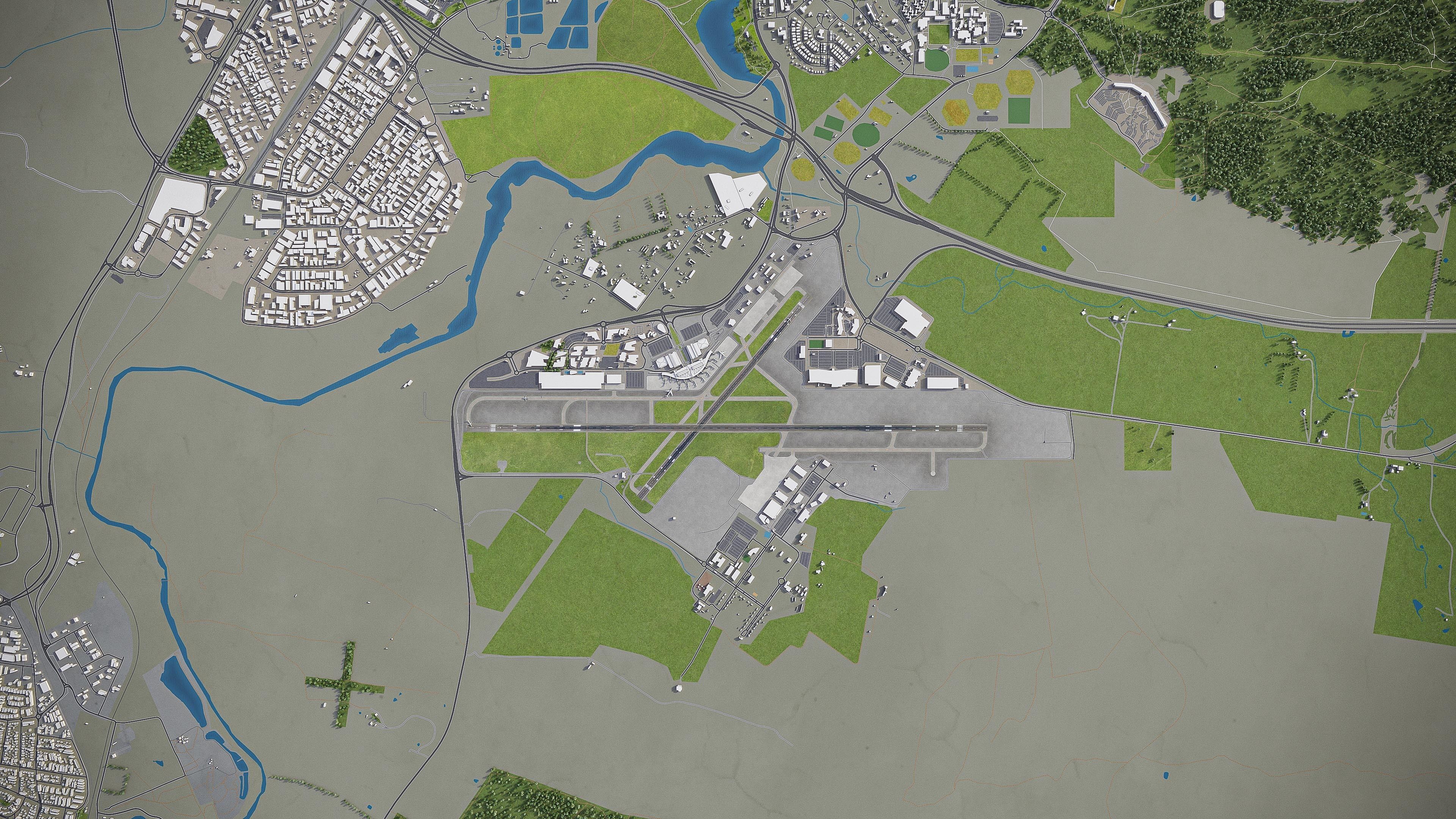 Canberra Airport Low-poly 3D model_11