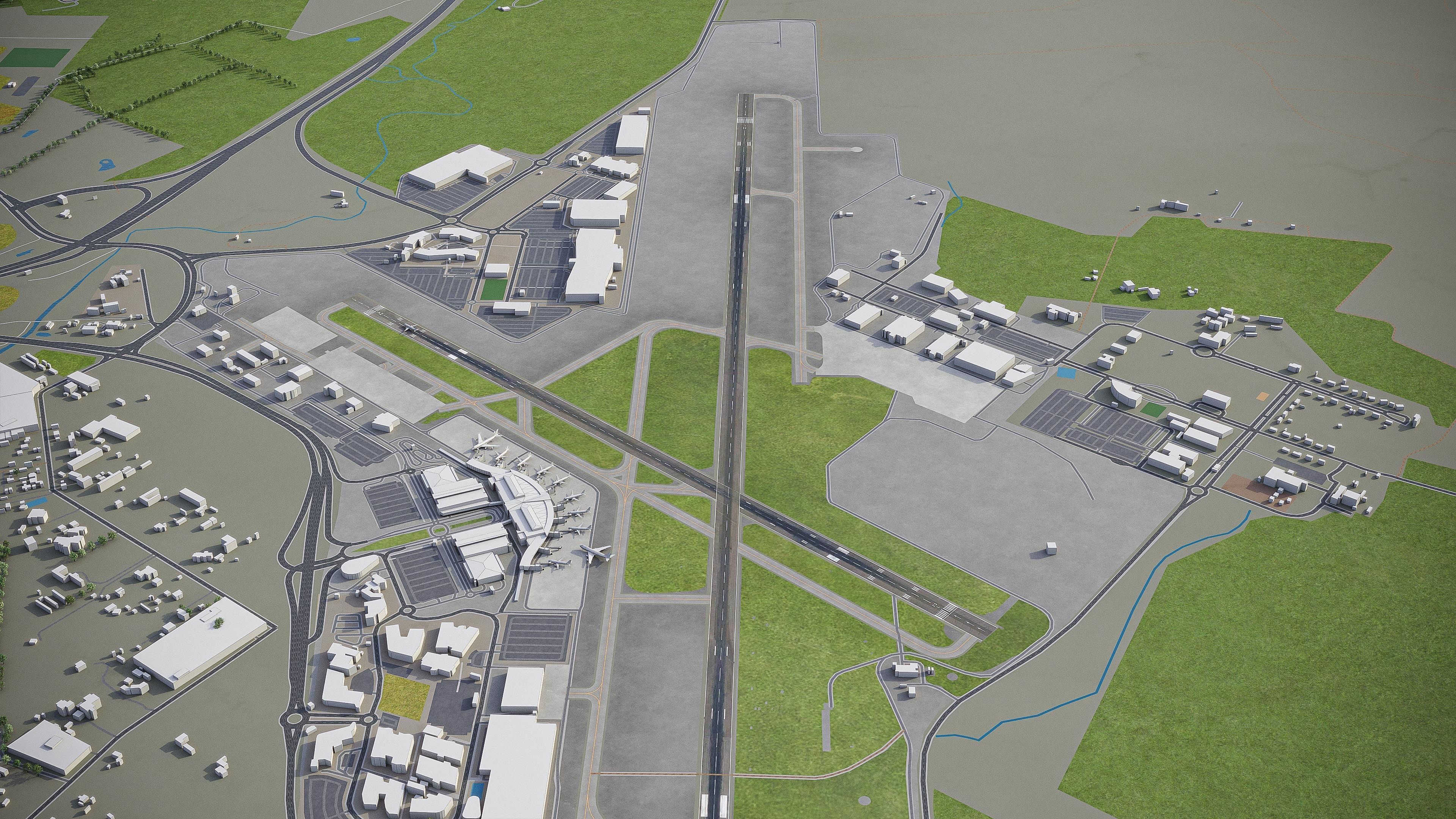 Canberra Airport Low-poly 3D model_5