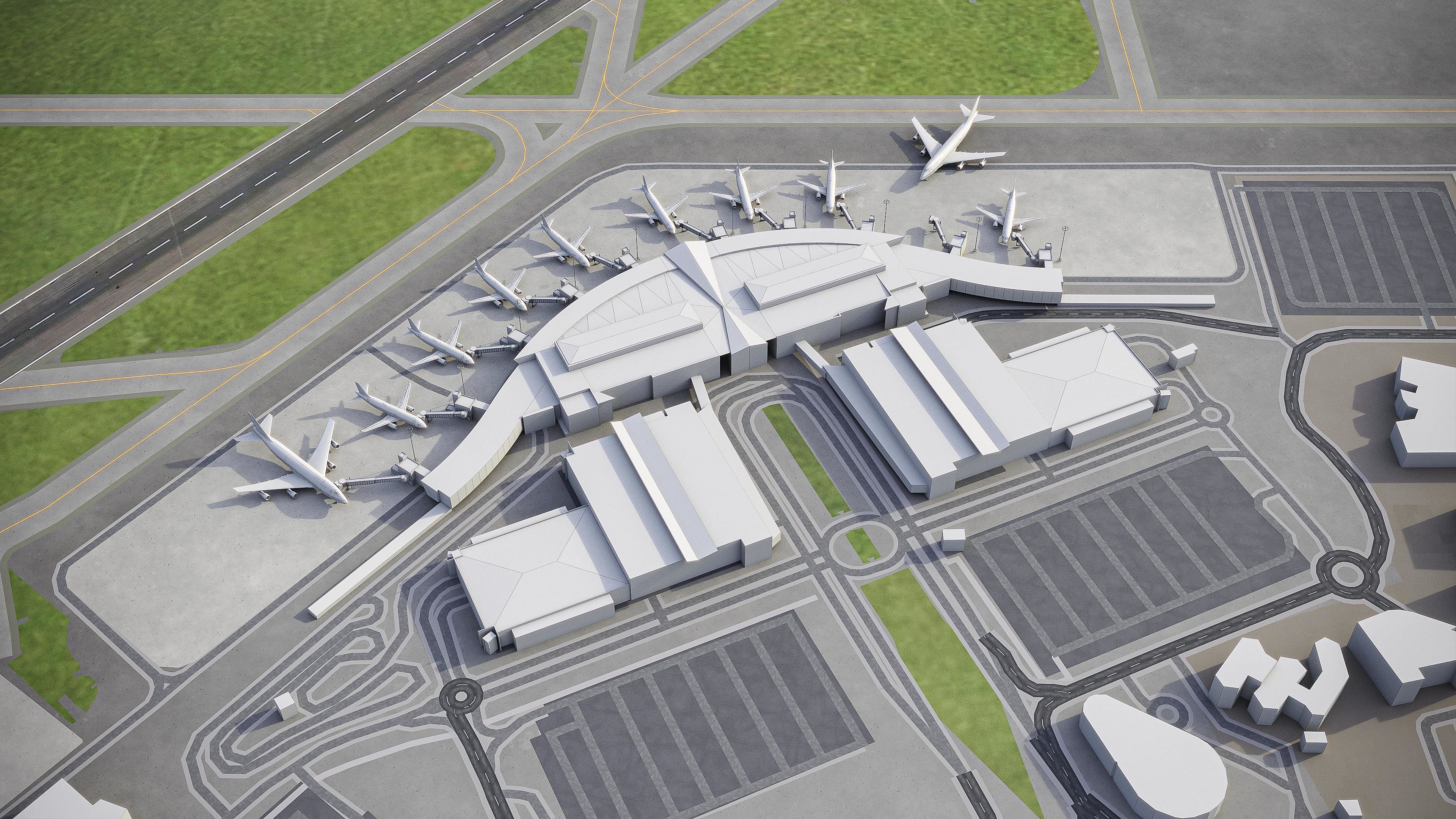 Canberra Airport Low-poly 3D model_4