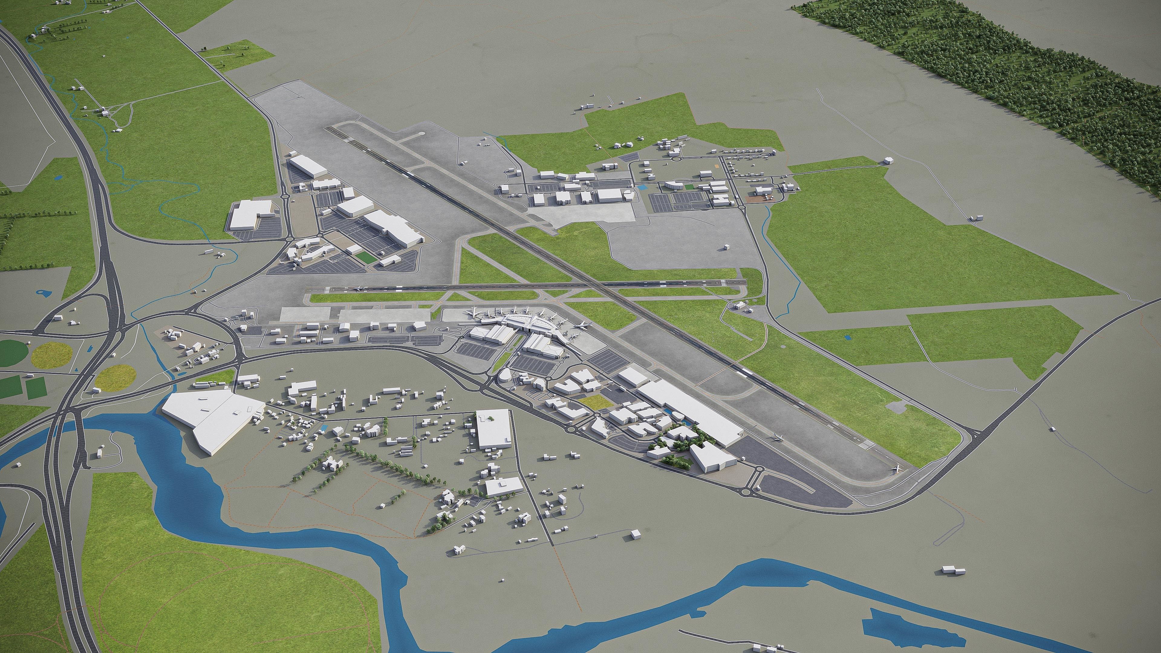 Canberra Airport Low-poly 3D model_7