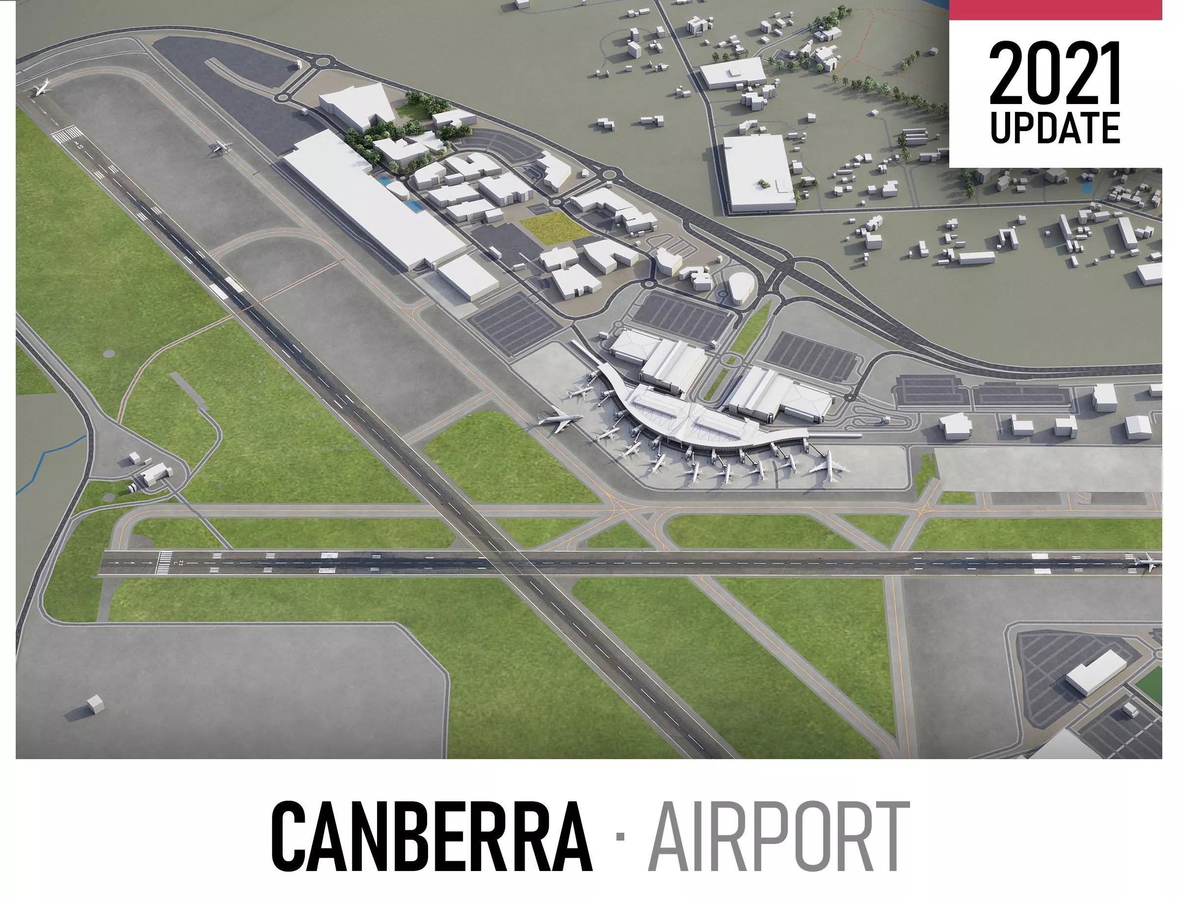 Canberra Airport Low-poly 3D model_0