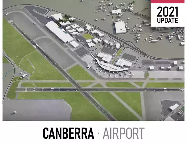 Canberra Airport Low-poly 3D model