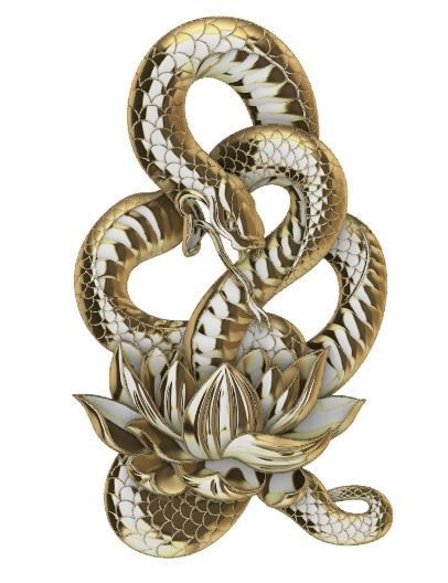 Snake Pendant 3D print model_5