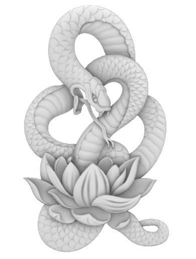 Snake Pendant 3D print model_3