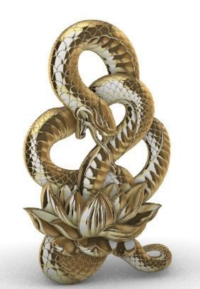 Snake Pendant 3D print model_6