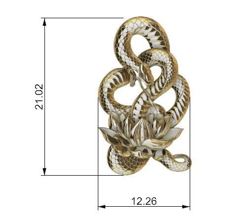 Snake Pendant 3D print model_7