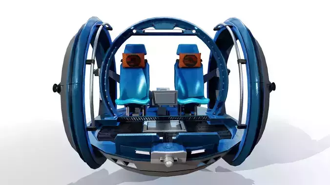 Gyrosphere inside of car with two seats