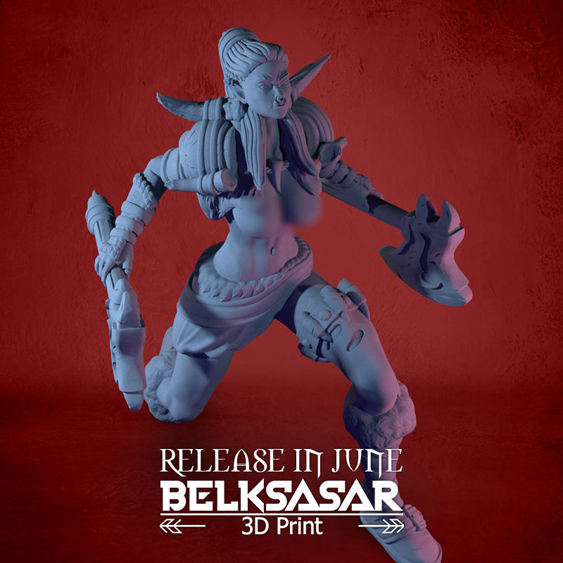 Vorka the Skull Crusher Normal and Nude 3D print model_14