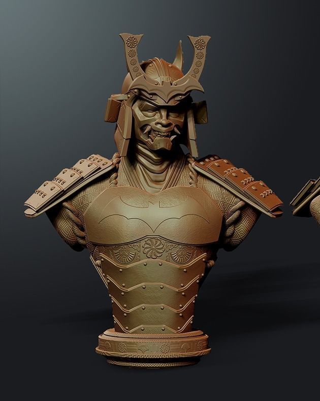 Batman Samurai Bust 3D print model_7