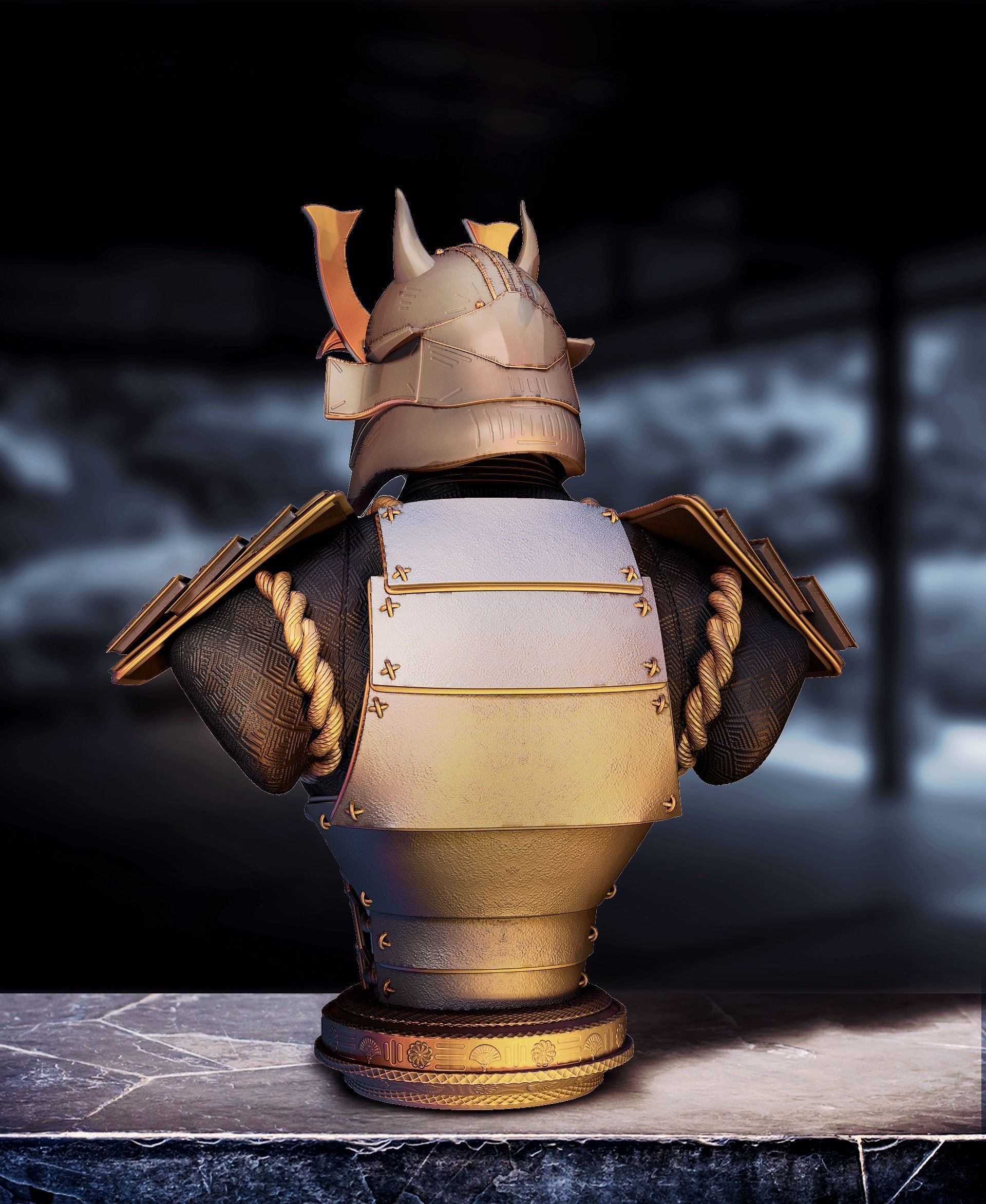 Batman Samurai Bust 3D print model_4