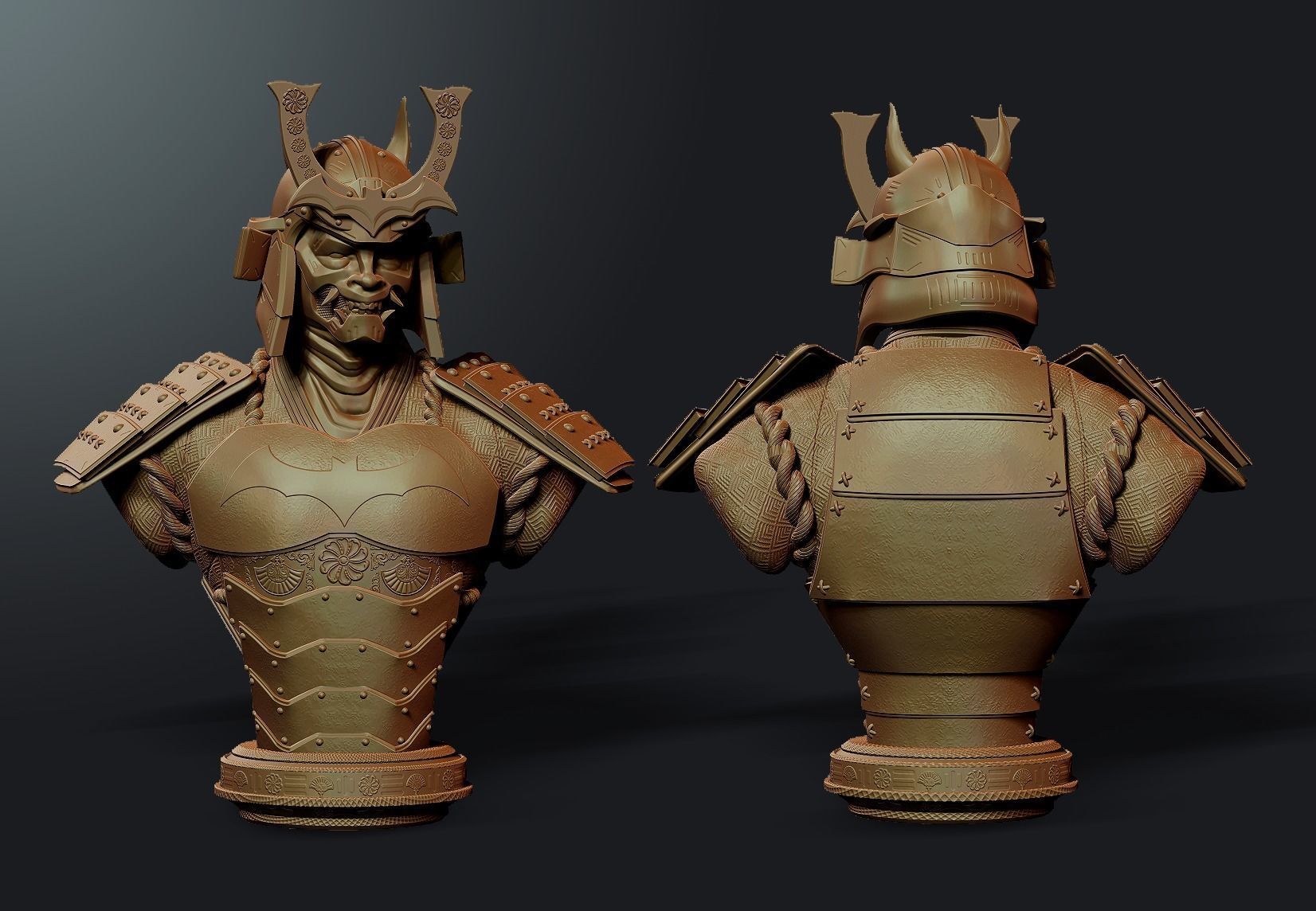 Batman Samurai Bust 3D print model_5