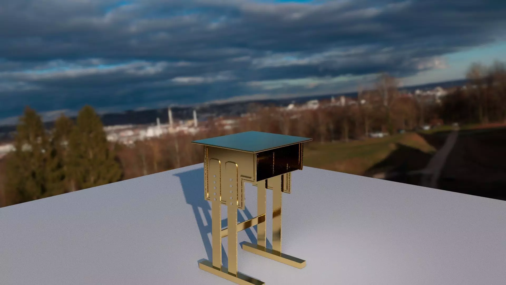 School desk Free 3D model