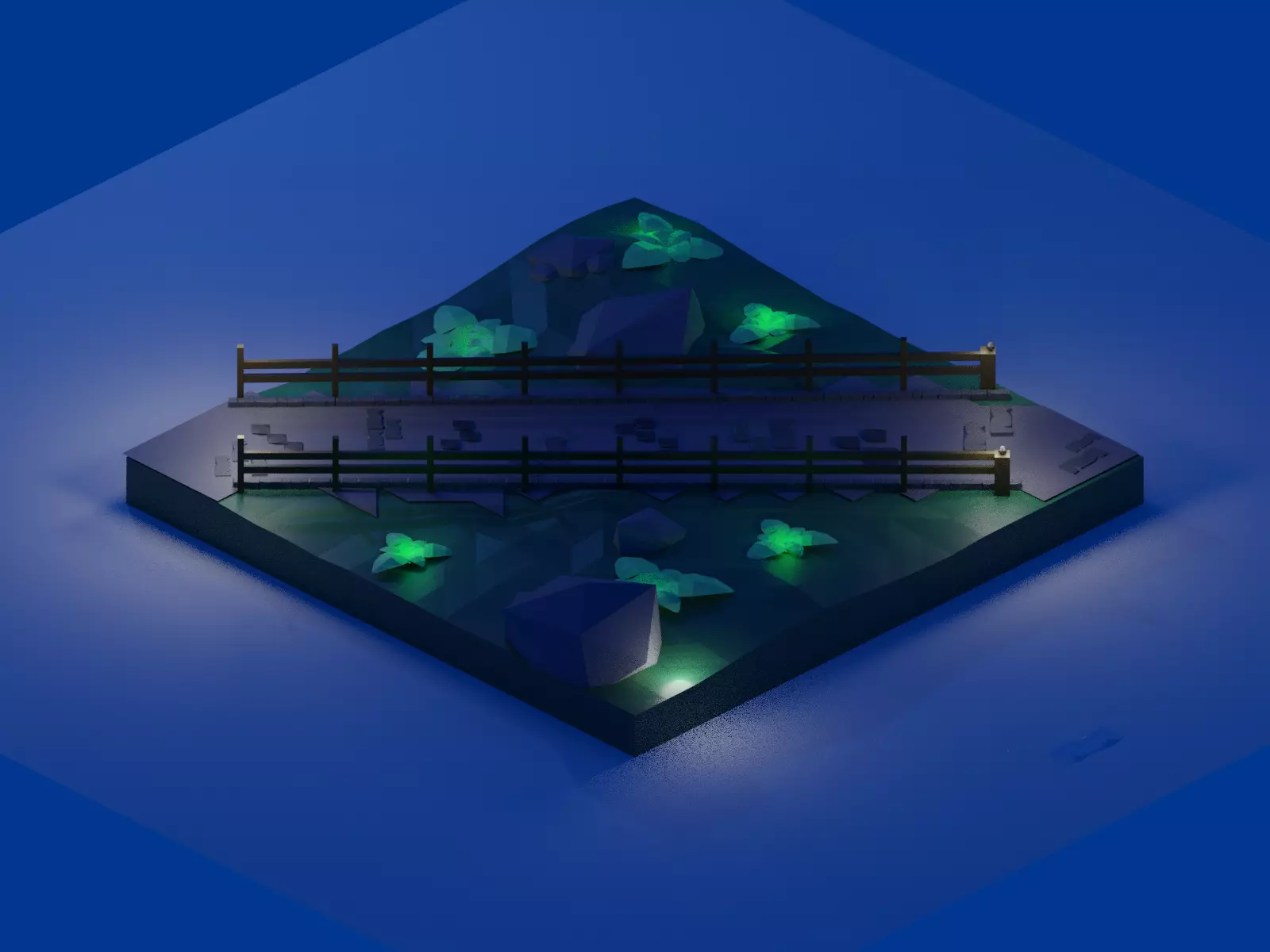 LowPoly Pathway Iso-Metric 3D model