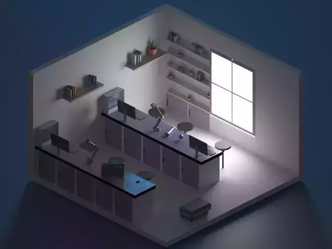 Lab Room LowPoly Iso-Metric